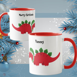 Mug Bébé mignon Stegosaurus avec Casquette de Noël col