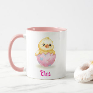 Mug Bébé Poussin Mignon Aquarelle Pâques Personnaliser