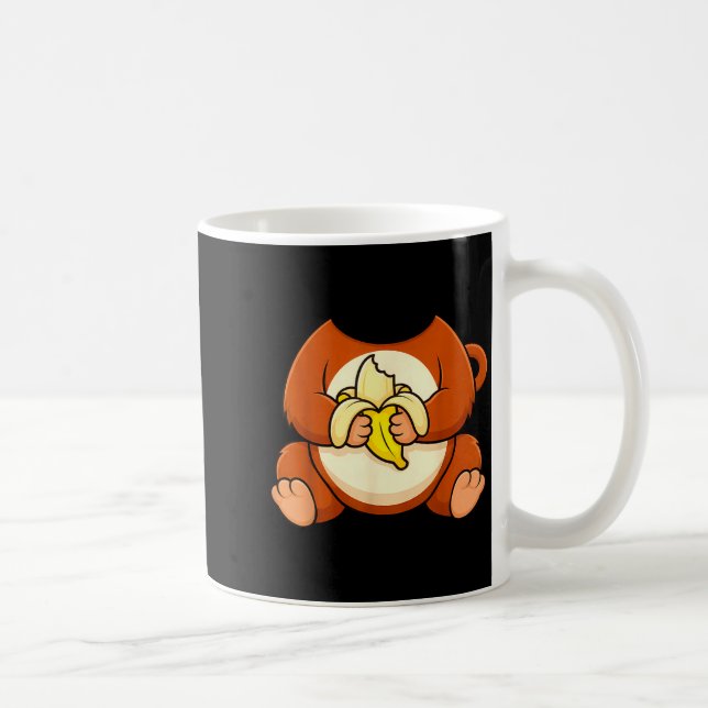 Mug Bébé singe brun singe banane singe drôle (Droite)