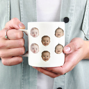 Mug Bébé Visage Personnalisé Bébé 3 Photos Grand C