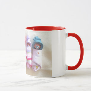 Mug Bébés d'argile, casquettes d'Elf, sommeil,