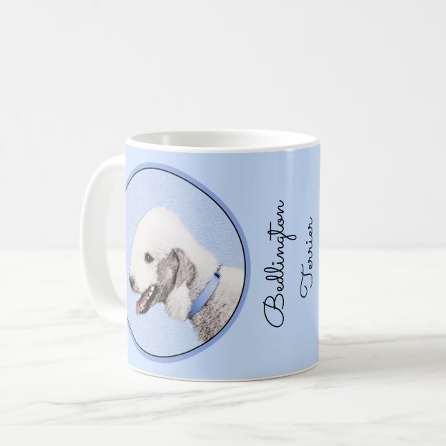 Mug Bedlington Terrier Peinture - Art Chien original (Devant gauche)