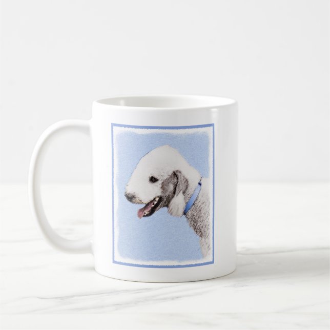 Mug Bedlington Terrier Peinture - Art Chien original (Gauche)