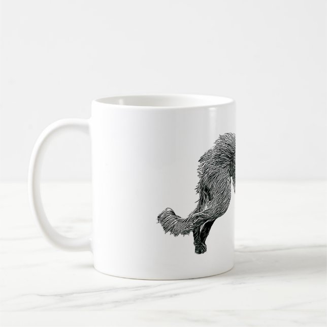 Mug Bedlington Whippet Lurcher Dog Line Dessin artisti (Gauche)