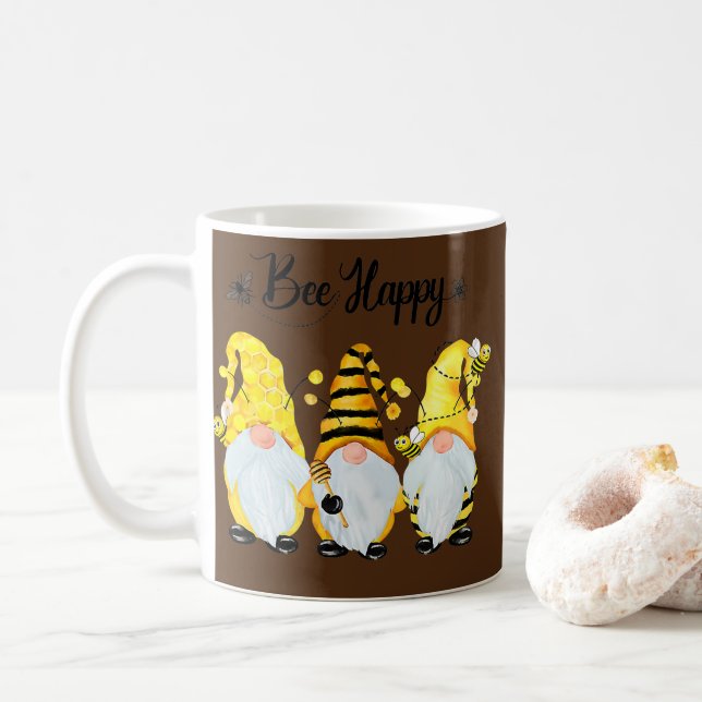 Mug Bee Happy Bee Gnome Spring  (Avec donut)