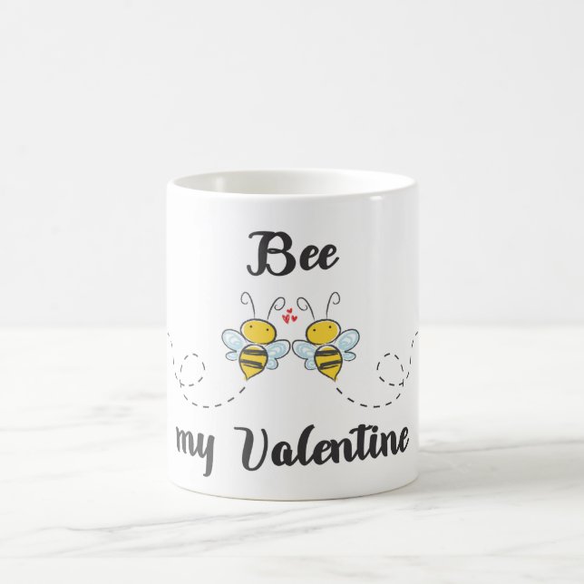 Mug "Bee my Valentine" jeu de mots avec des abeilles m (Centre)