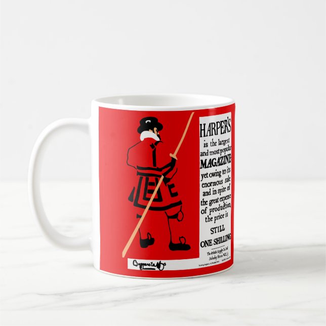 Mug Beefeater, magazine du poster vintage Harper (Gauche)