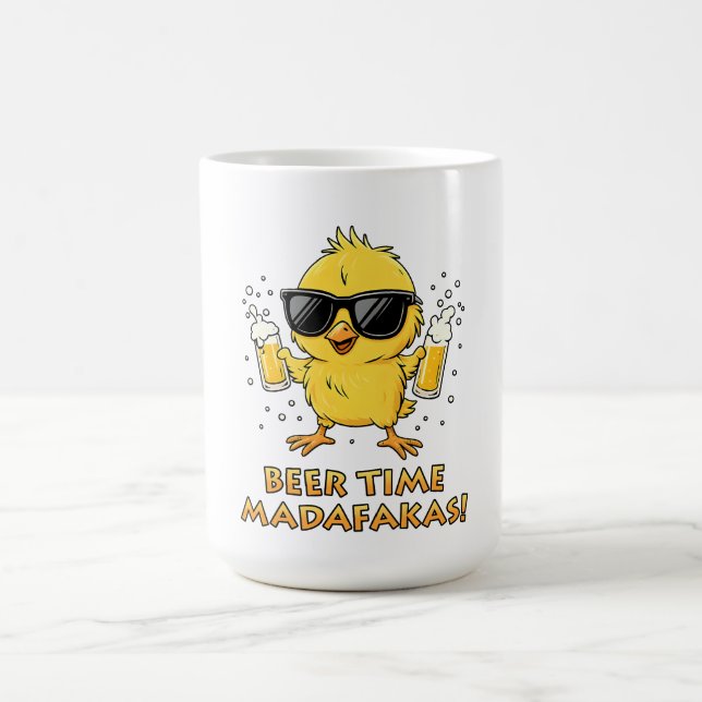 Mug Beer Time Madafakas Drôle Mème Duck Goose Retro (Centre)