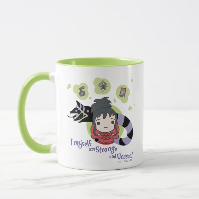 Mug Beetlejus | Chibi Lydia "Étrange et inhabituel" (Gauche)