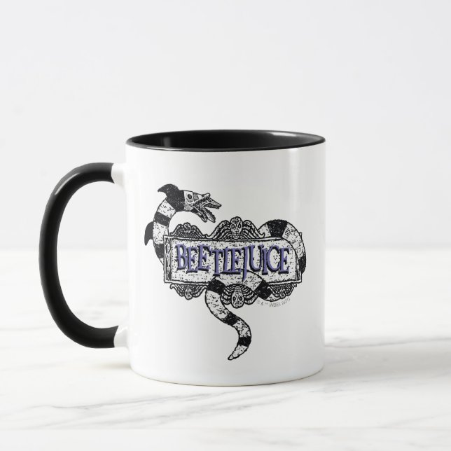 Mug Beetlejus | Vapeur de sable enroulé sur le logo Be (Gauche)