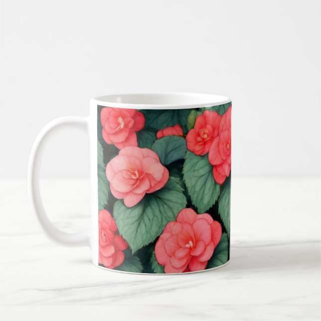 Mug Bégonia fleurs roses (Gauche)