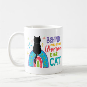 Mug Behind Every Strong Woman Is Her Cat