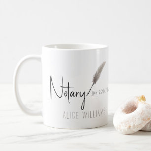 Mug Beige & Blanc Moderne Minimaliste Simple Notaire