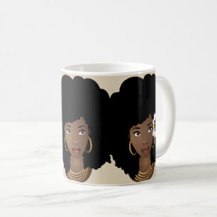 Mug Beige noir de l'Afro des buts de peloton