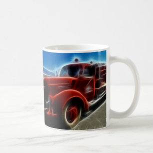 Mug Bel art rouge antique brillant de camion de