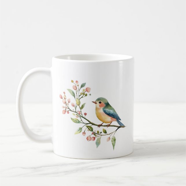 Mug Bel Oiseau Aquarelle (Gauche)