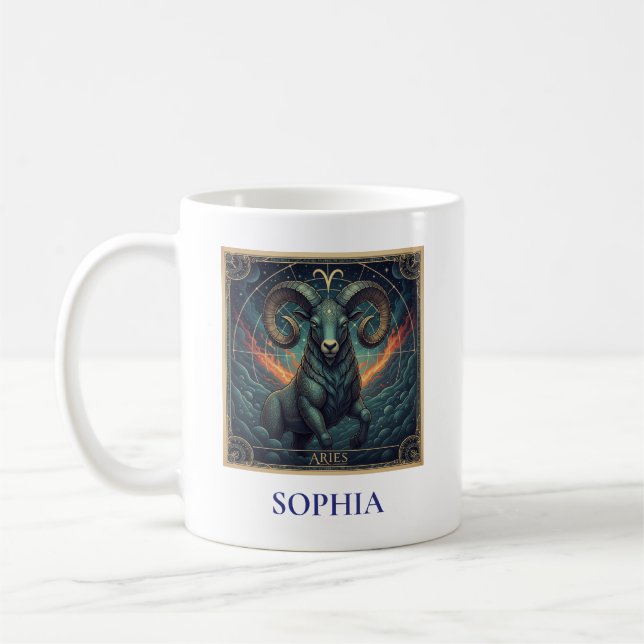 Mug Bélier Zodiaque Céleste Bleu (Gauche)