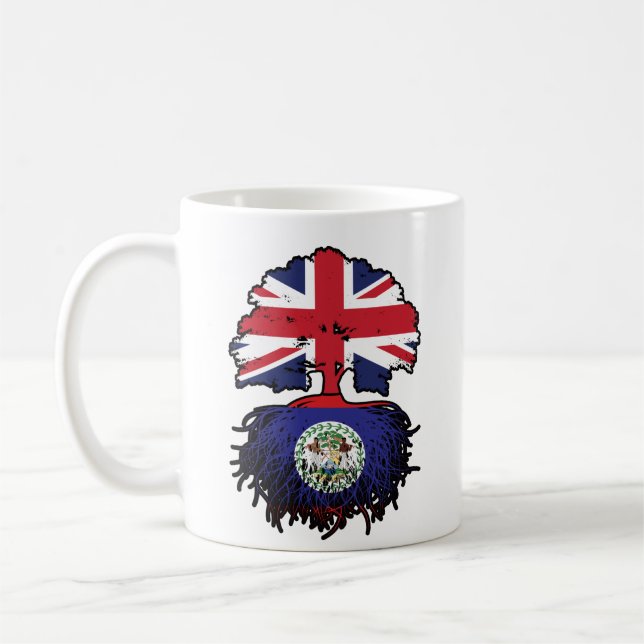 Mug Bélize Bélizien Royaume-Uni drapeau des racines d' (Gauche)