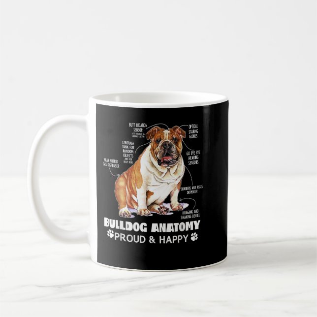 Mug Belle Anglais Bulldog Anatomie Amoureux des chiens (Gauche)