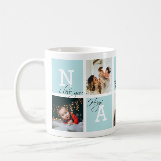 Mug Belle Appréciation Nanny 5 Photo Bleu clair (Gauche)