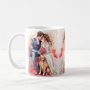 Mug Belle aquarelle couple mariage