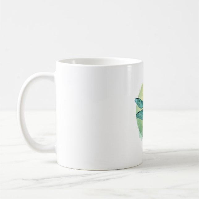 Mug Belle Aquarelle de libellule verte Art Insect Lo (Gauche)
