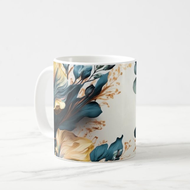 Mug Belle aquarelle fleurie (Devant gauche)