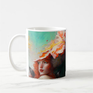 Mug Belle artiste Abstraite Red Haired Ginger Girl
