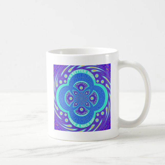 Mug Belle belle Afrique bleu Mandala Flora design (Droite)