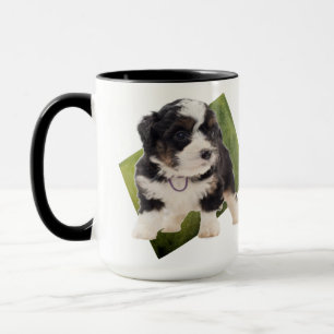 Mug Belle Bernedoodle Vert Puppy Art
