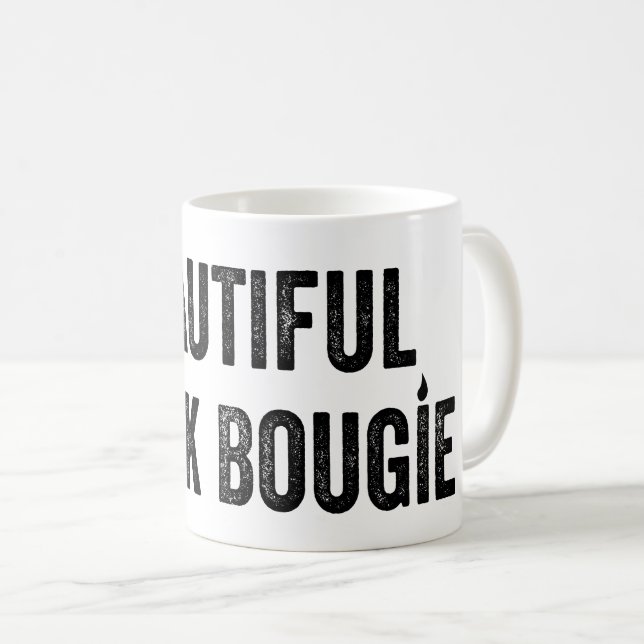 Mug Belle Bougie noire - Citation habilitante (Devant droit)