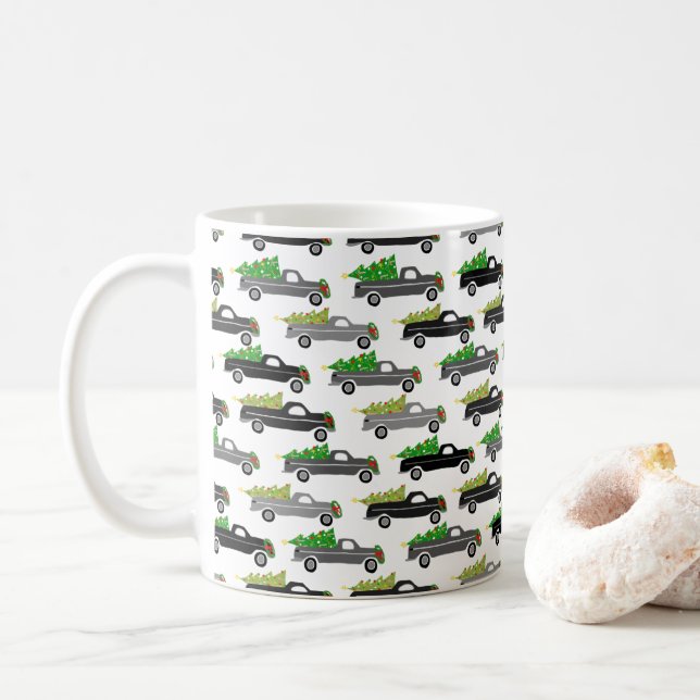 Mug Belle Camions de Noël Arbres Noël Fêtes (Avec donut)