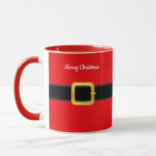 Mug Belle ceinture de Noël du Père Noël Cof à deux ton