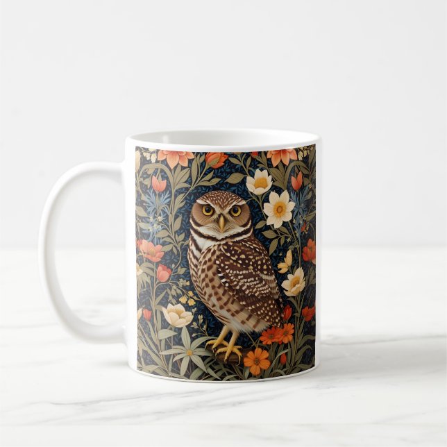 Mug Belle Chouette bractée William Morris Inspiré (Gauche)