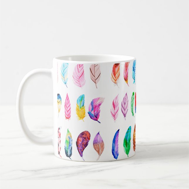 Mug Belle collection de plume d'aquarelle (Gauche)