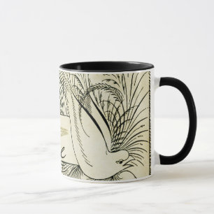 Mug Belle colombe blanche Vintage entourée de feuilla