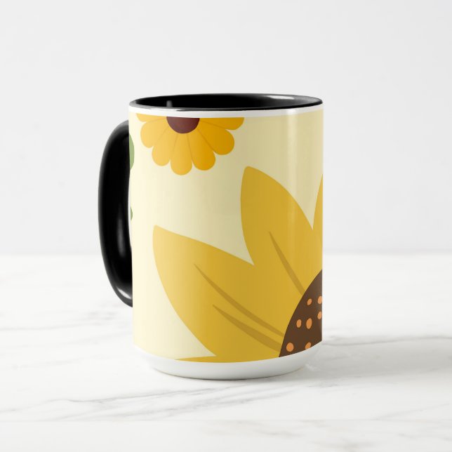 Mug Belle conception de tournesol  (Devant gauche)