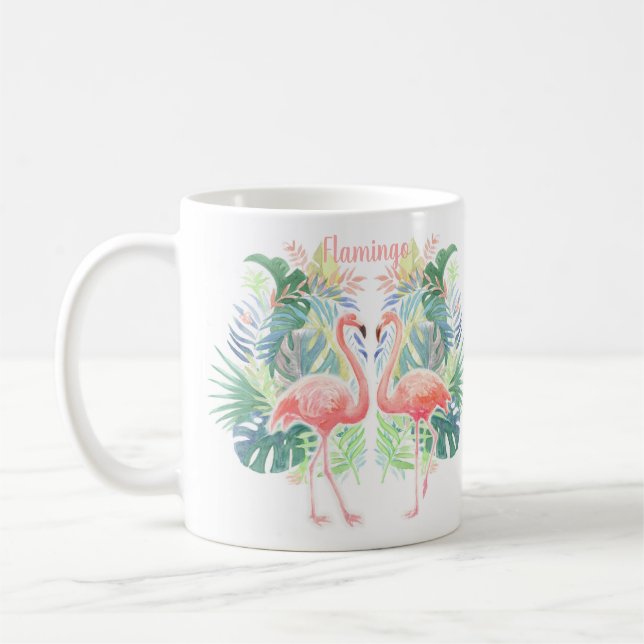 Mug Belle Conte Fée Pour Deux Flamants roses Fleur Tro (Gauche)