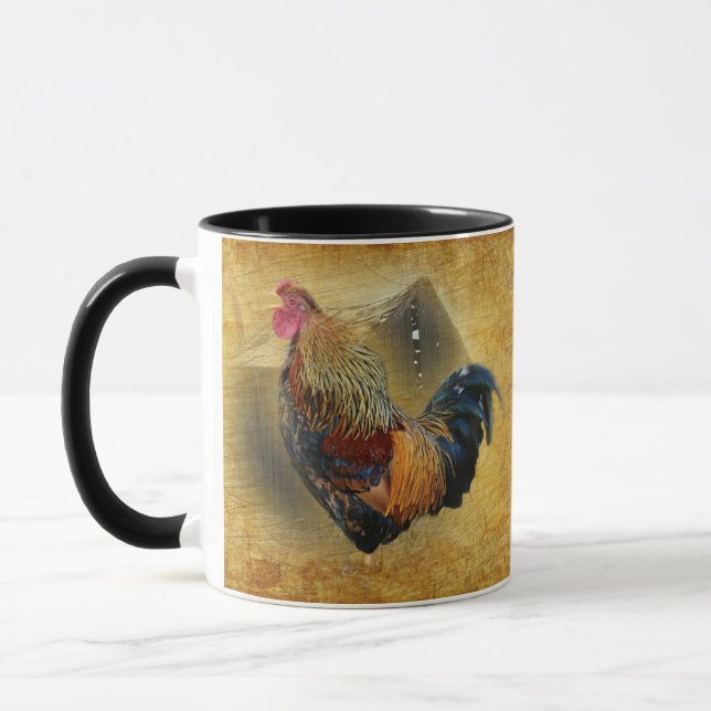 Mug Belle coop de poulet rôti et de grange rustique (Gauche)