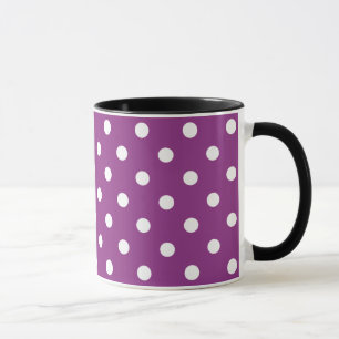 Mug Belle couleur Blackberry avec Pois blancs