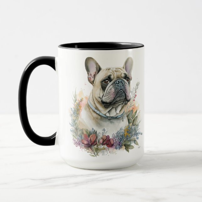 MUG BELLE COULEUR D'EAU CHIEN FRANÇAIS BULLDOG (Gauche)