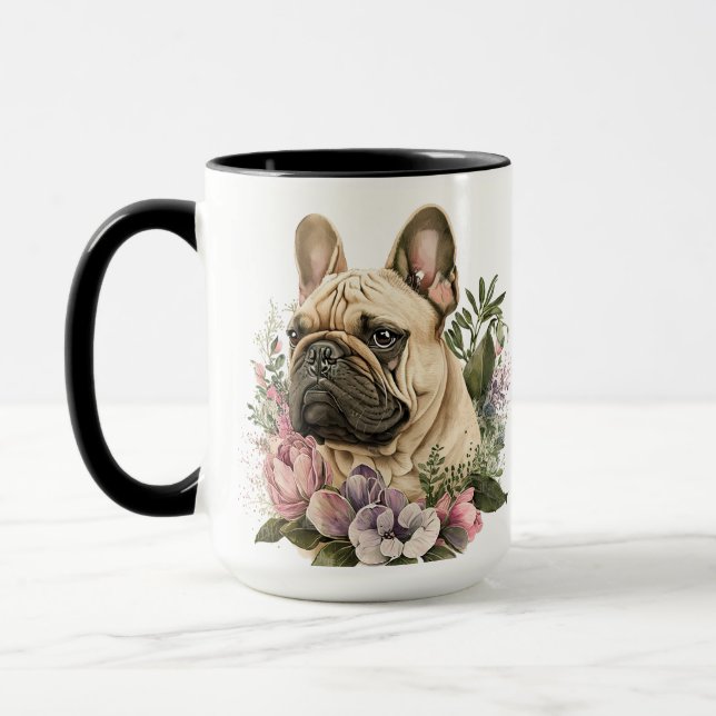 MUG BELLE COULEUR D'EAU CHIEN FRANÇAIS BULLDOG (Gauche)