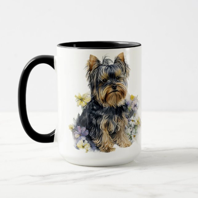 MUG BELLE COULEUR D'EAU YORKSHIRE TERRIER CHIEN (Gauche)