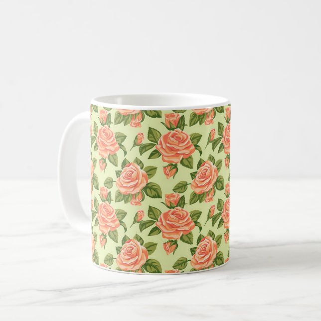 Mug Belle couleur printanière rustique girly rose (Devant gauche)