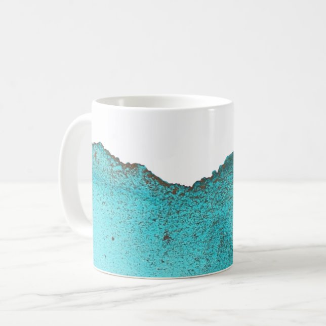 Mug Belle Encre Abstraite Turquoise Or Arche (Devant gauche)