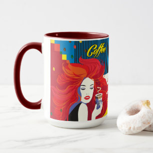 Mug Belle Fashion Woman et café POP-ART tendance