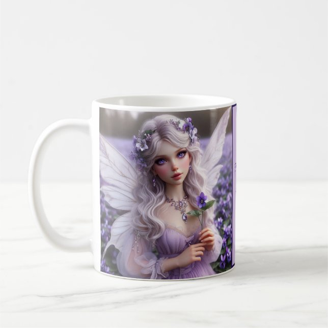 Mug Belle Fée de Février en Violets (Gauche)