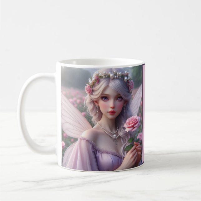Mug Belle fée de juin en Rose (Gauche)