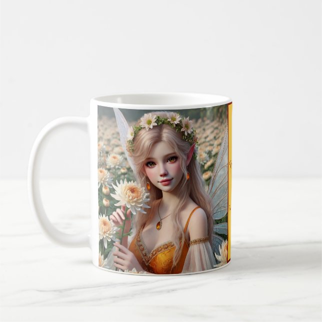 Mug Belle Fée Novembre en Chrysanthèmes (Gauche)