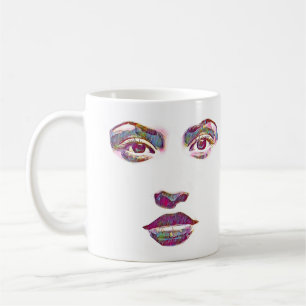 Mug belle femme abstraite face maquillage beauté art